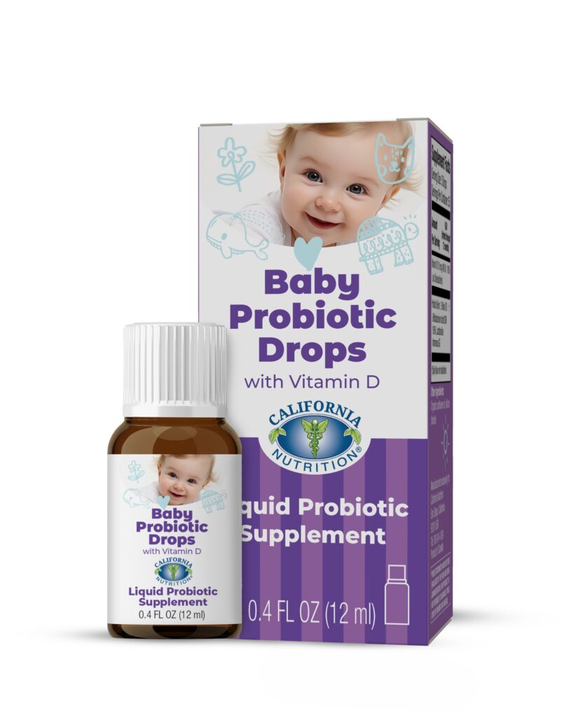 California Nutritionals Baby Probiotic Drops with Vitamin D, 12 mL bottle and box